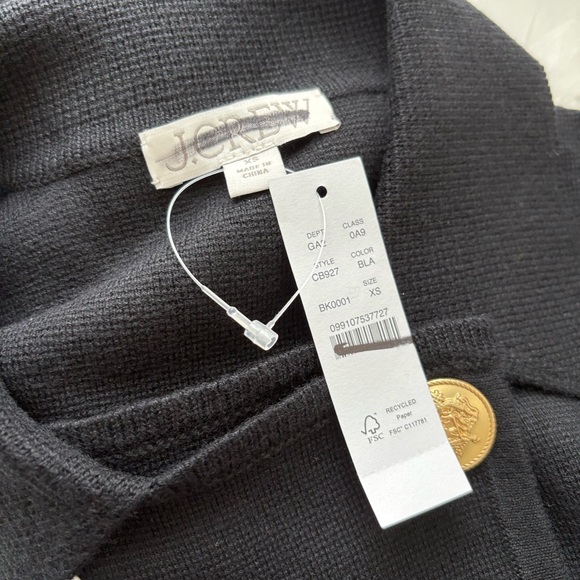 NWT J. Crew Warwick Sweater Blazer Black - Picture 4 of 6